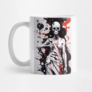 Monochrome Reverie: Artful Skeleton Silhouette Mug